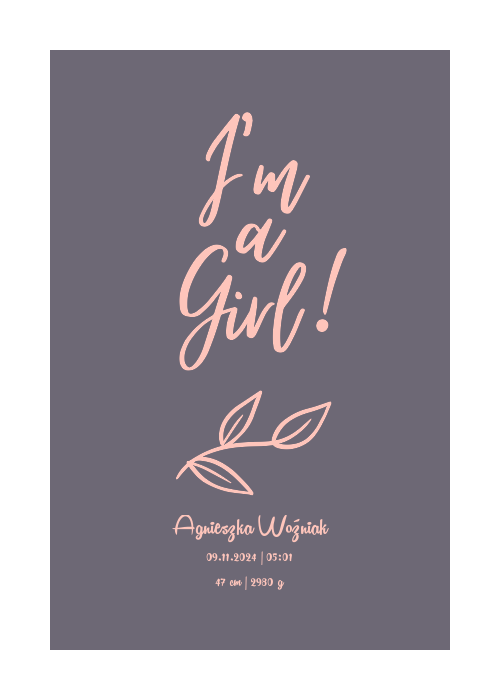 Jestem dziewczyną!, z gałązką