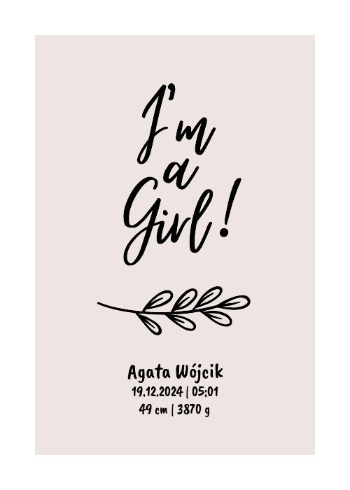 Jestem dziewczyną! z gałązką!
